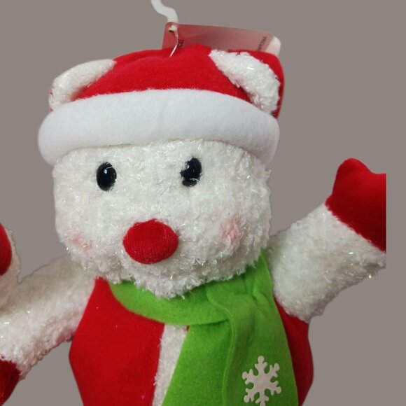 Hallmark Sparkle Rare Snowbear Plush Christmas Decor Set Of 2 - Picture 3 of 16